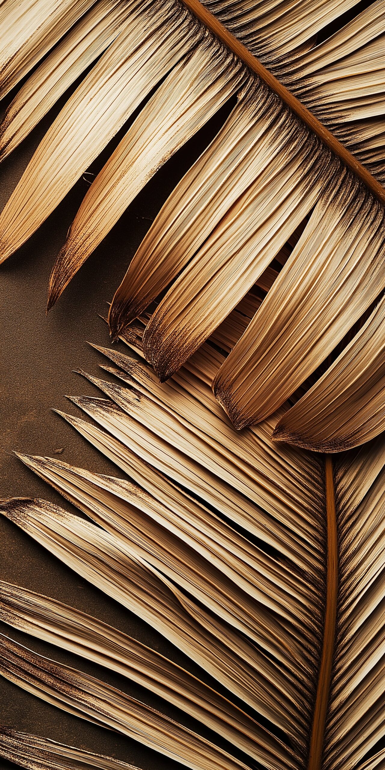 Dried palm leaves beach towel Elegant natural tones 1 scaled