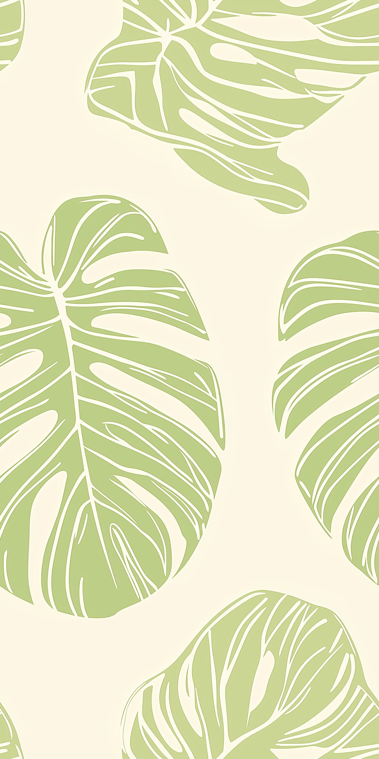 Leaf pattern beach towel Soft green monstera leaves on a cream backdrop 1 scaled