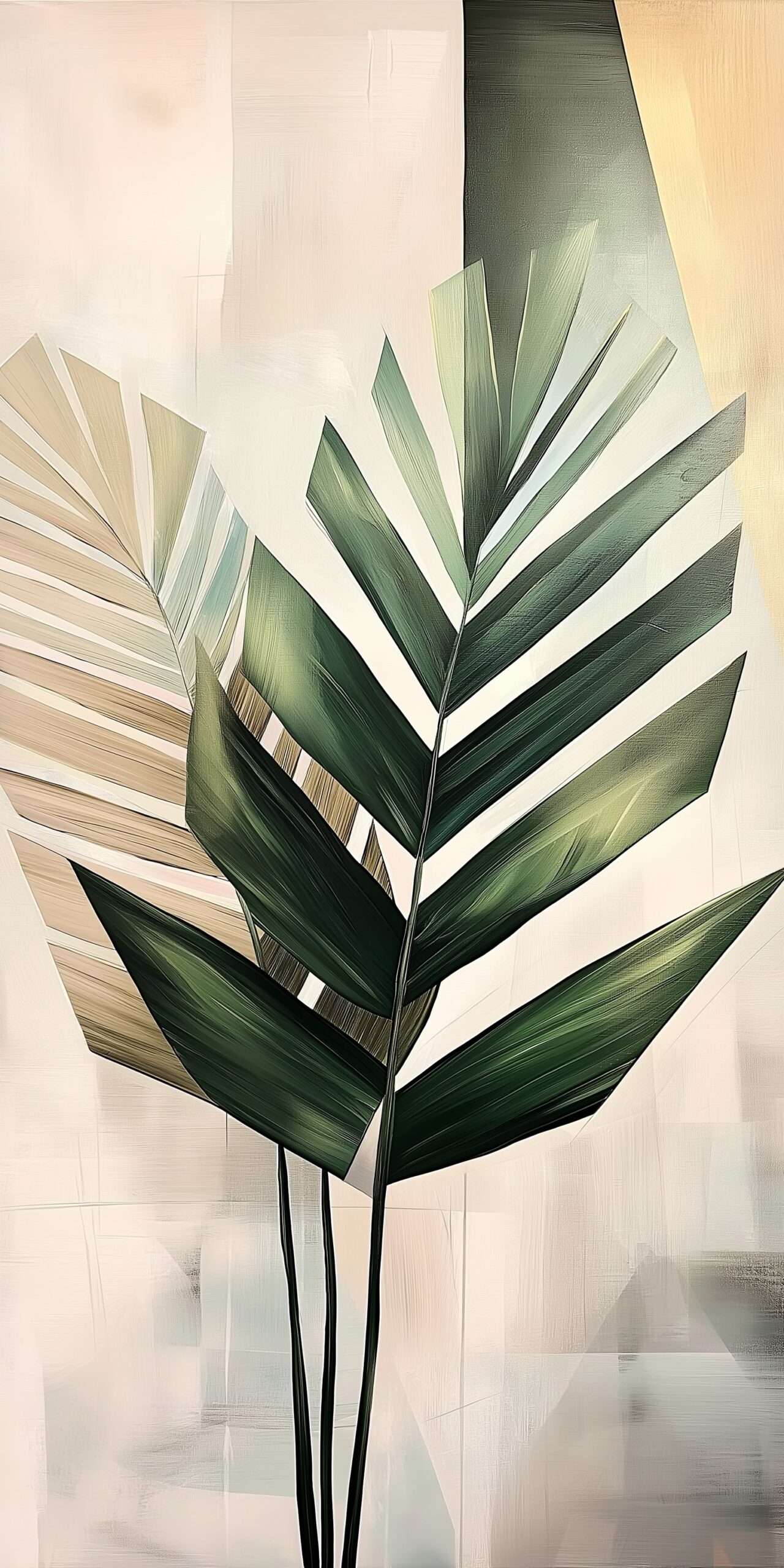 Leafy beach towel Artistic green palm leaf design 1 scaled