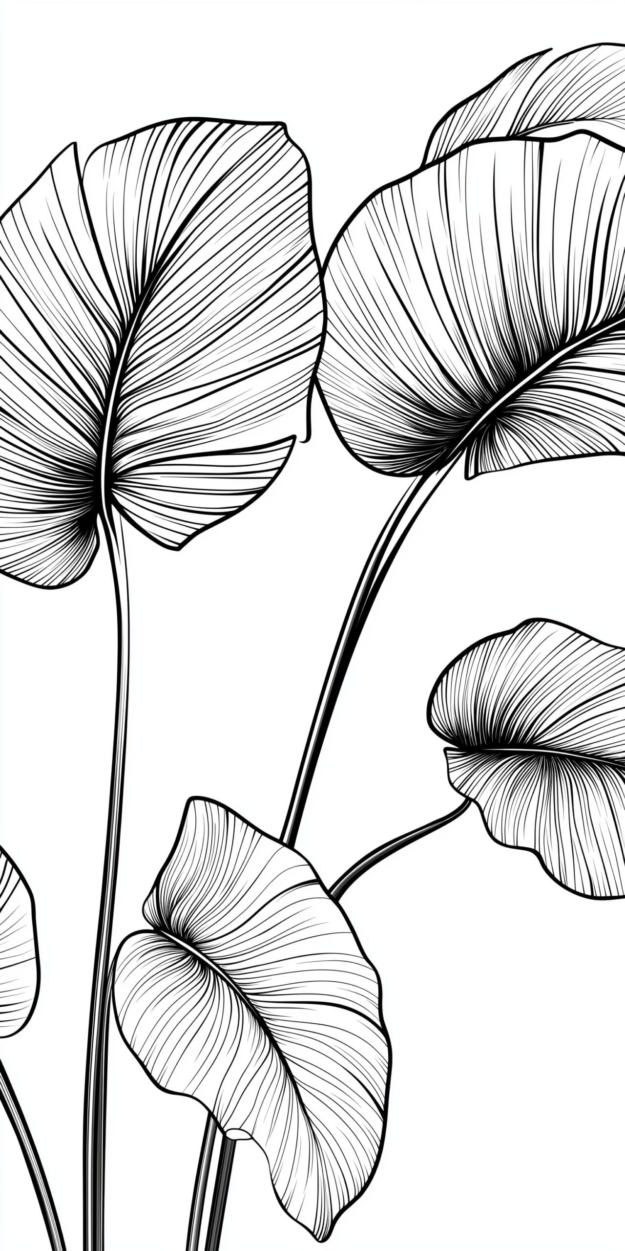 Leafy beach towel Elegant black line art design 1 scaled