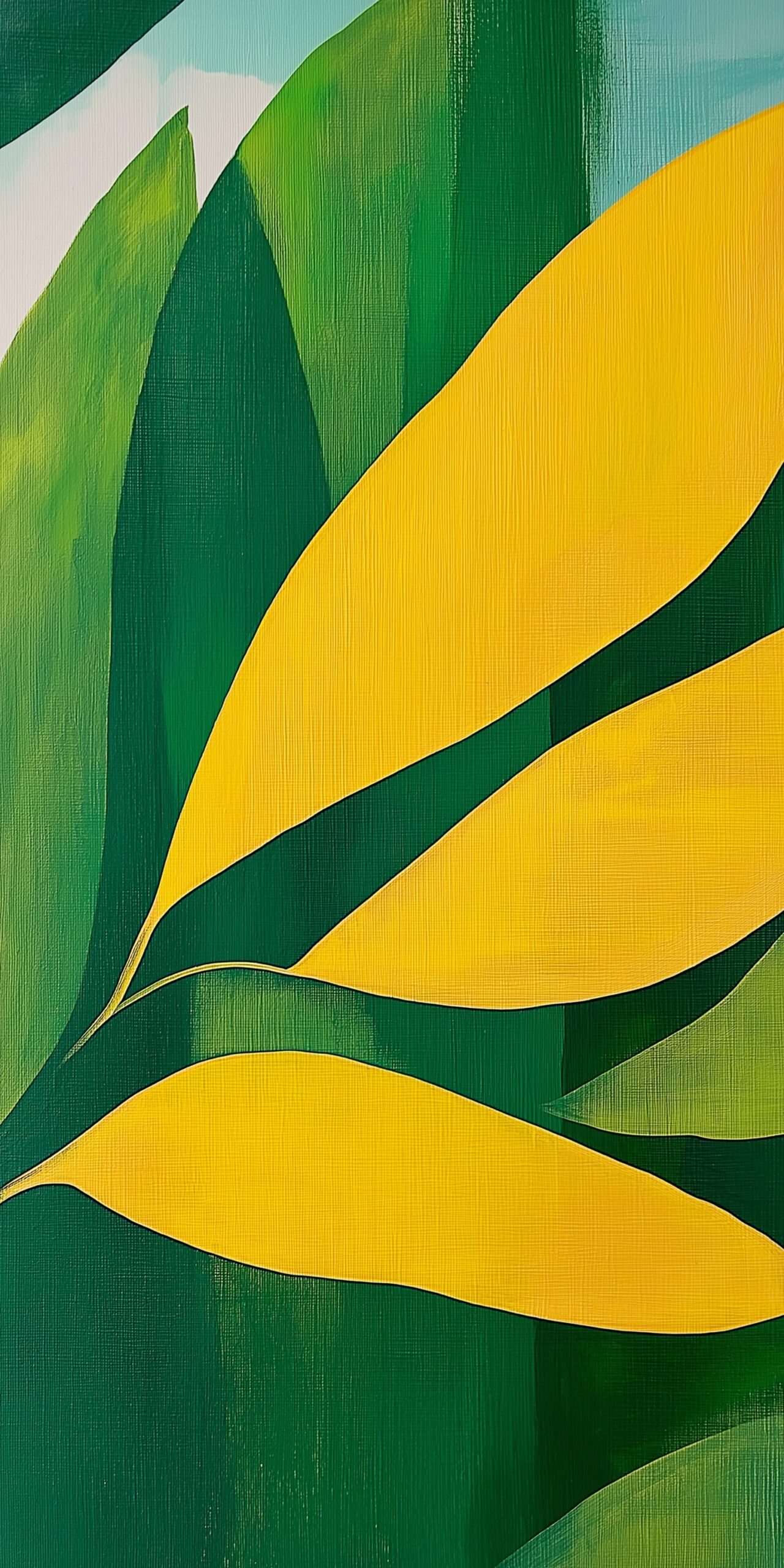 Leafy beach towel Vibrant yellow and green foliage design 1 scaled
