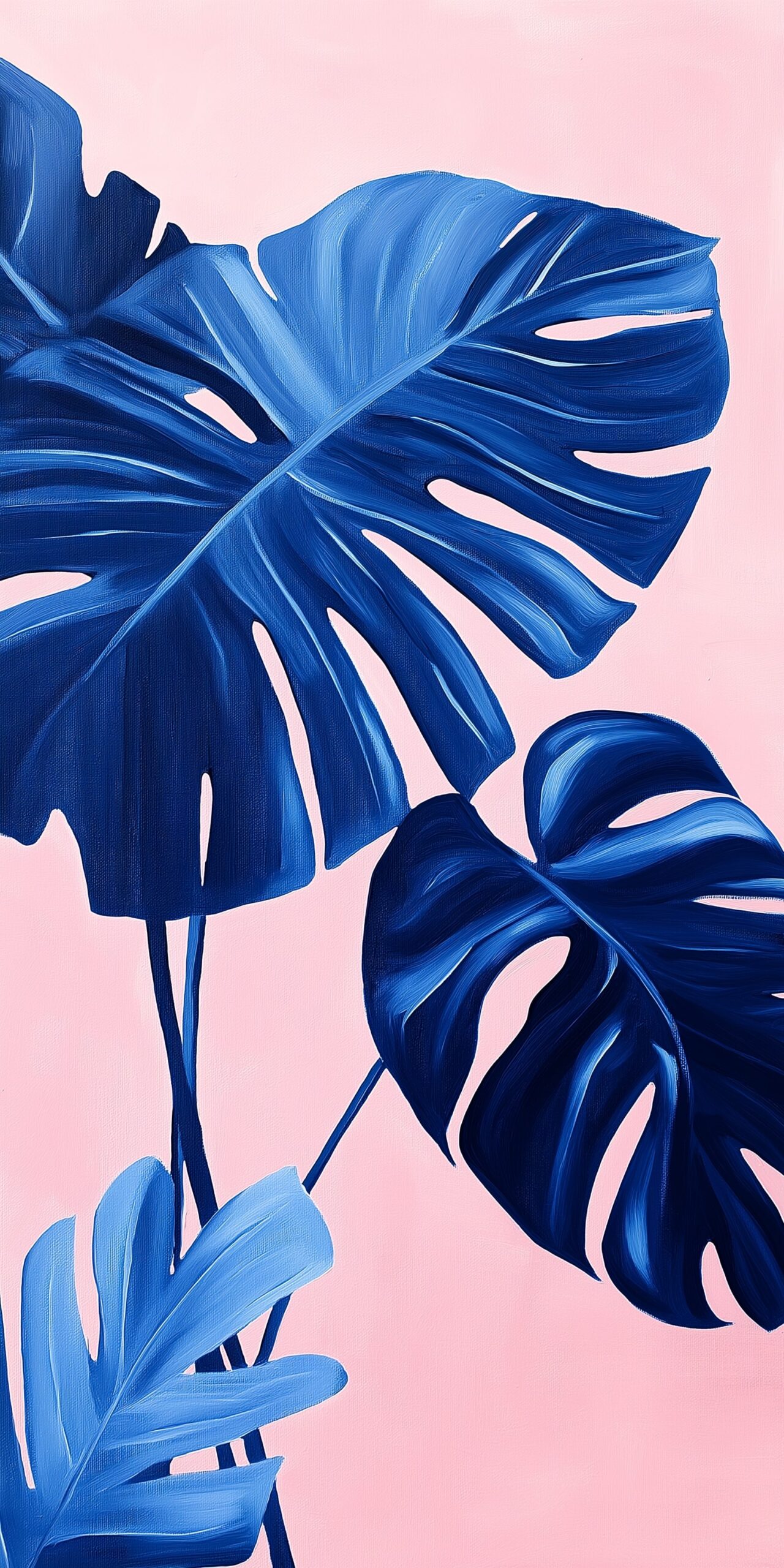 Monstera leaves beach towel Vibrant blue foliage on a soft pink background 1 scaled