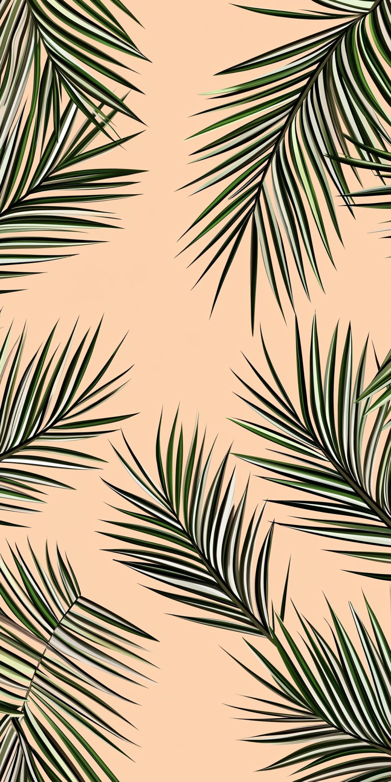 Palm frond beach towel • Vibrant green leaves on peach background 1 Palm frond beach towel Vibrant green leaves on peach background 1 scaled