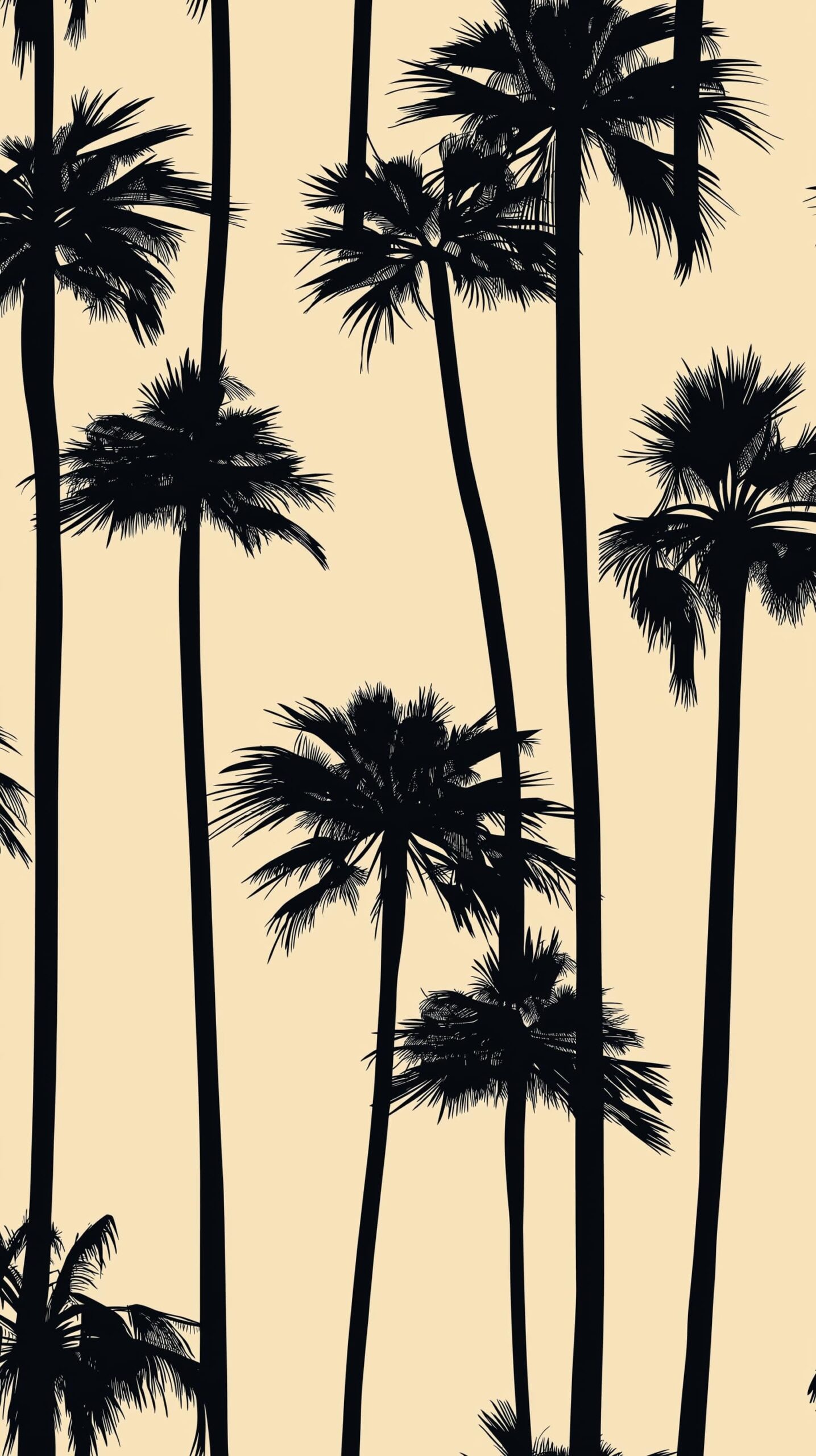 Palm silhouette beach towel Elegant black palms on a soft beige background 1 scaled