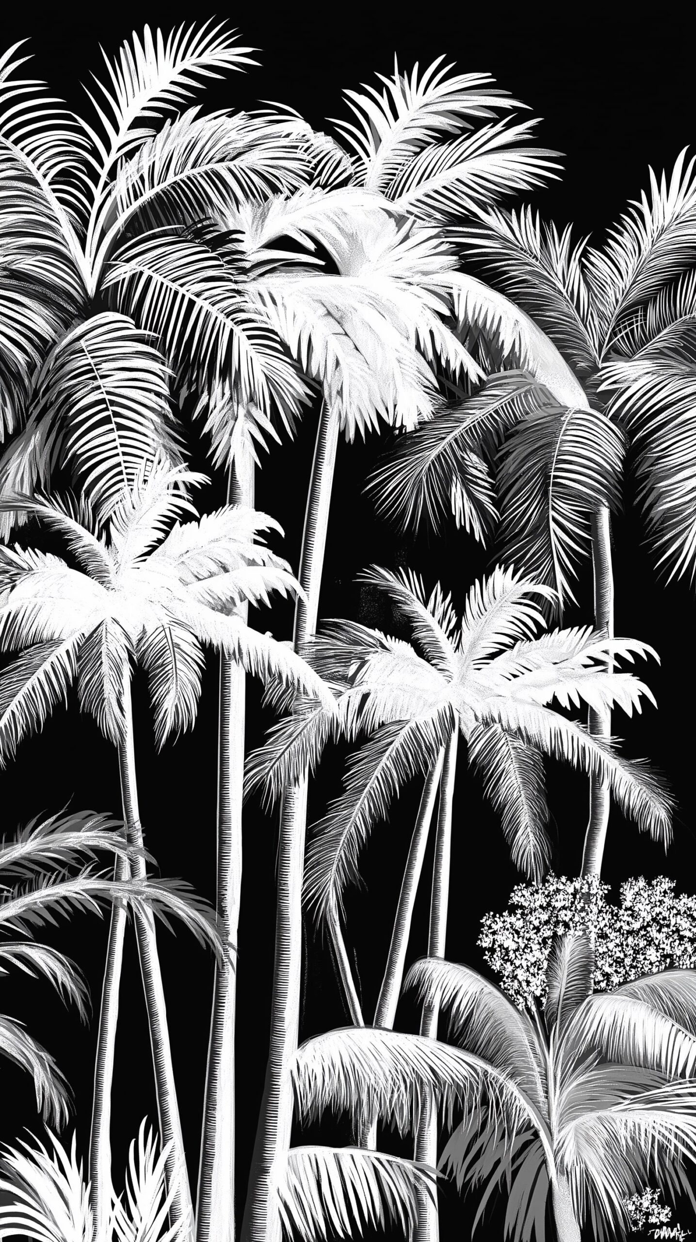 Palm silhouette beach towel Monochrome tropical vibe 1 scaled
