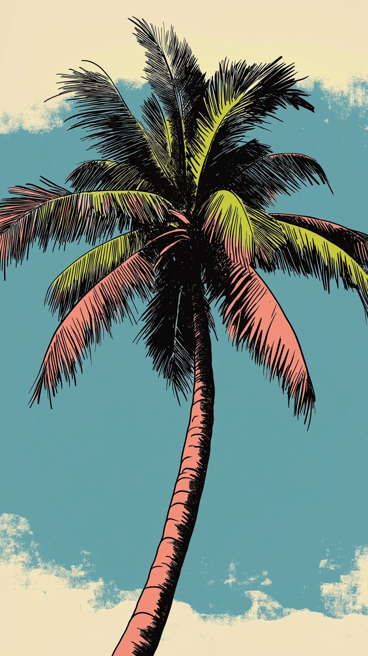 Palm tree beach towel • Vibrant illustrated palm tree on a soothing backdrop 7 Palm tree beach towel Vibrant illustrated palm tree on a soothing backdrop 1 scaled