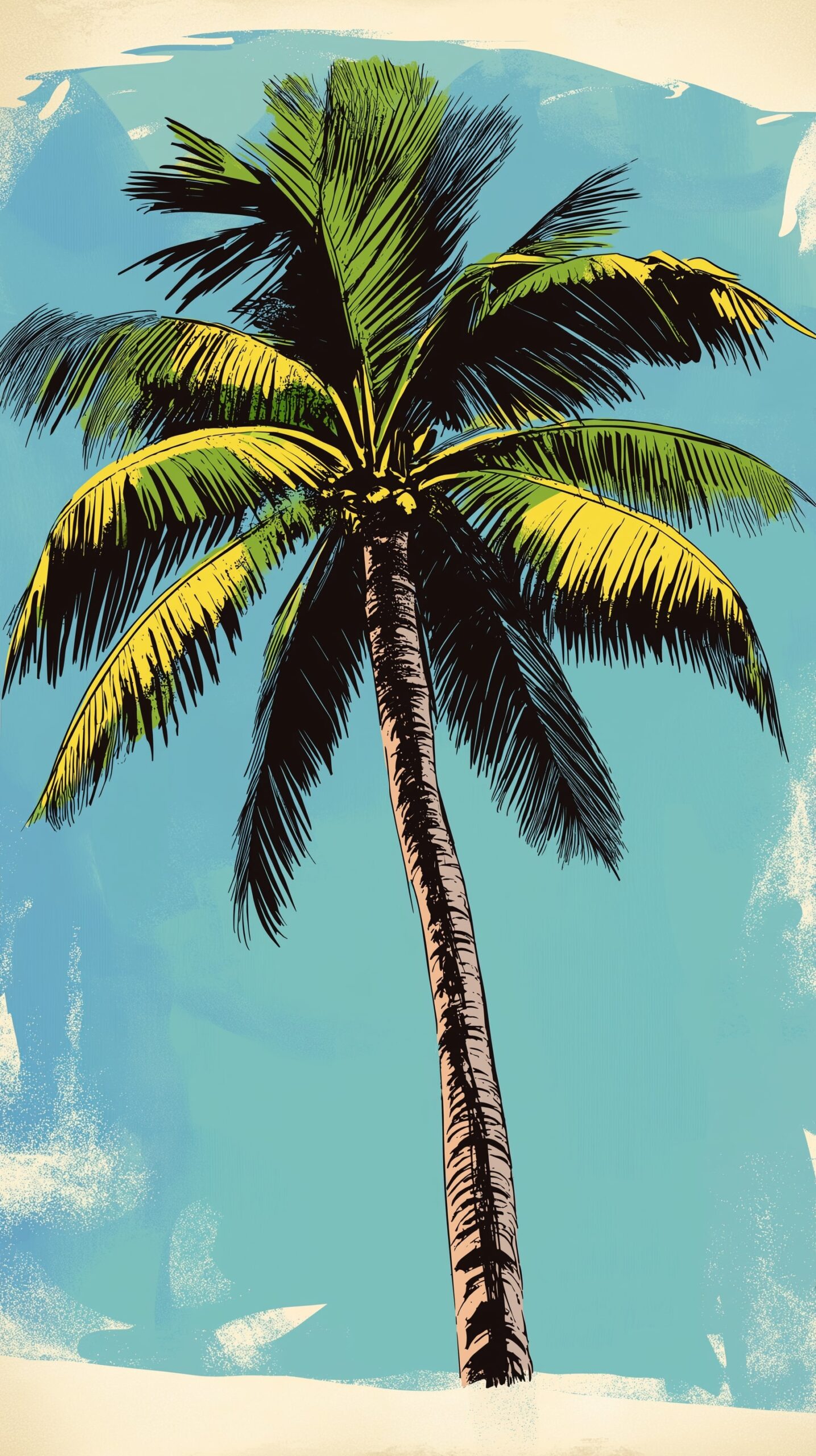 Palm tree beach towel • Vibrant illustration of a tropical palm 5 Palm tree beach towel Vibrant illustration of a tropical palm 1 scaled