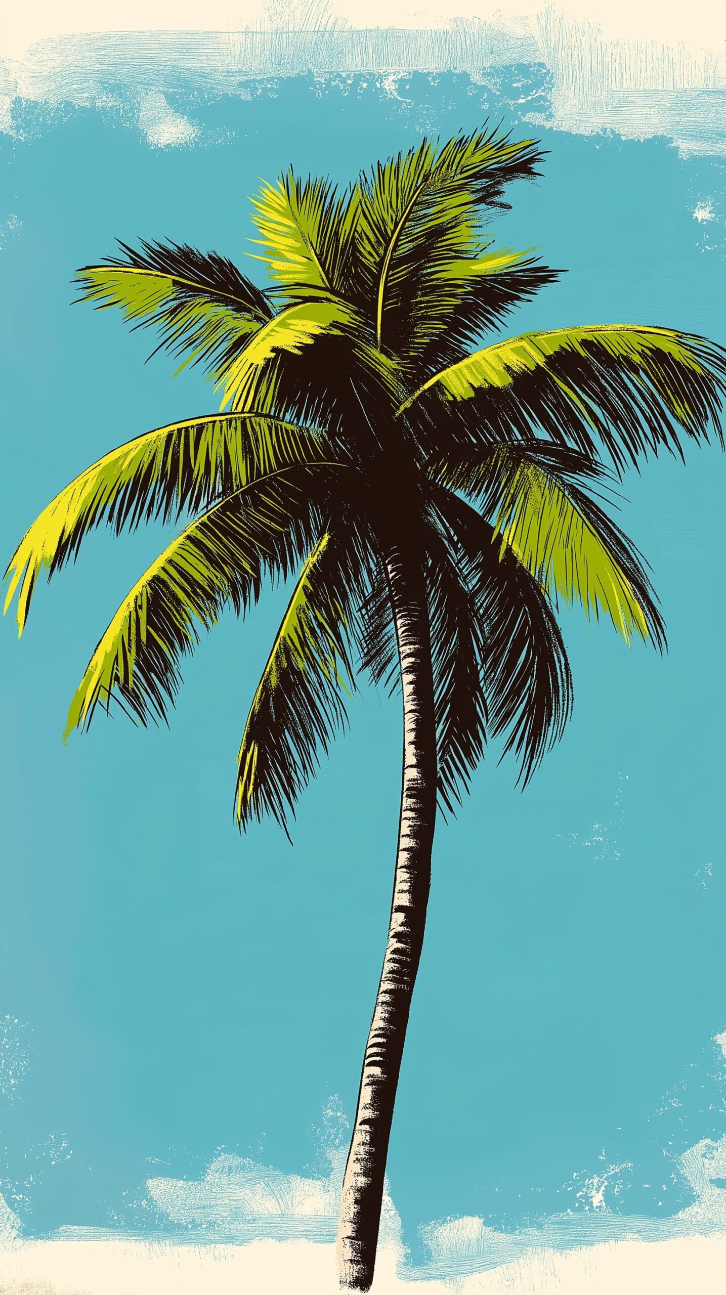 Palm tree beach towel • Vibrant tropical illustration on a serene blue backdrop 8 Palm tree beach towel Vibrant tropical illustration on a serene blue backdrop 1 scaled