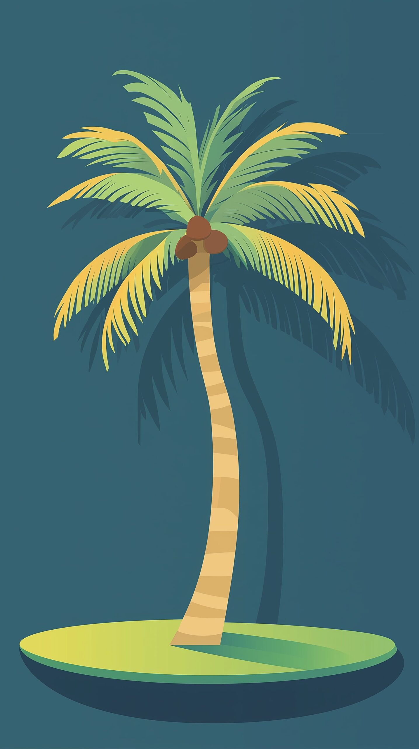 Palm tree beach towel Vibrant tropical palm against a deep blue backdrop 1 scaled