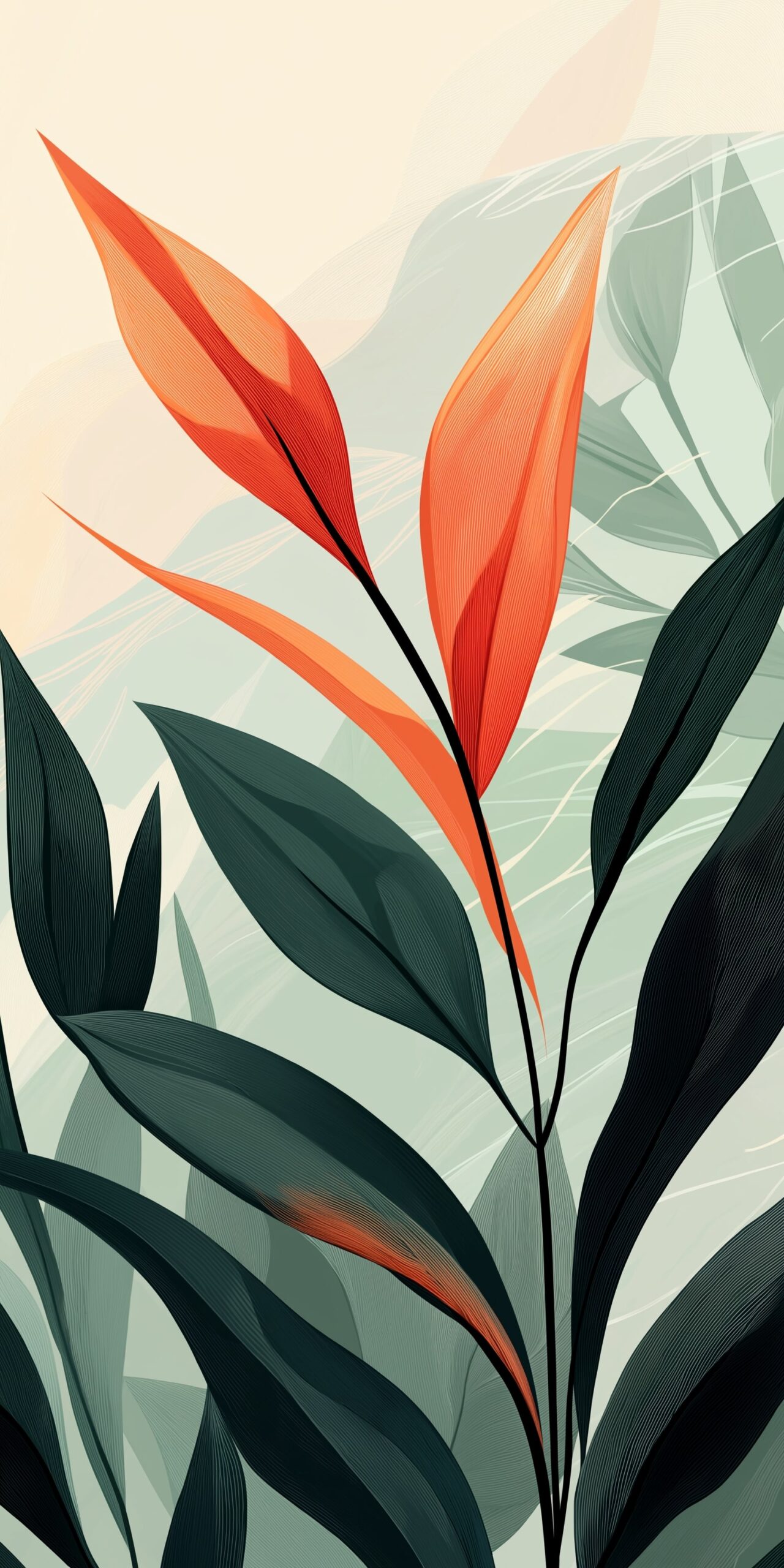 Tropical foliage beach towel • Elegant green and orange leaf design 2 Tropical foliage beach towel Elegant green and orange leaf design 1 scaled
