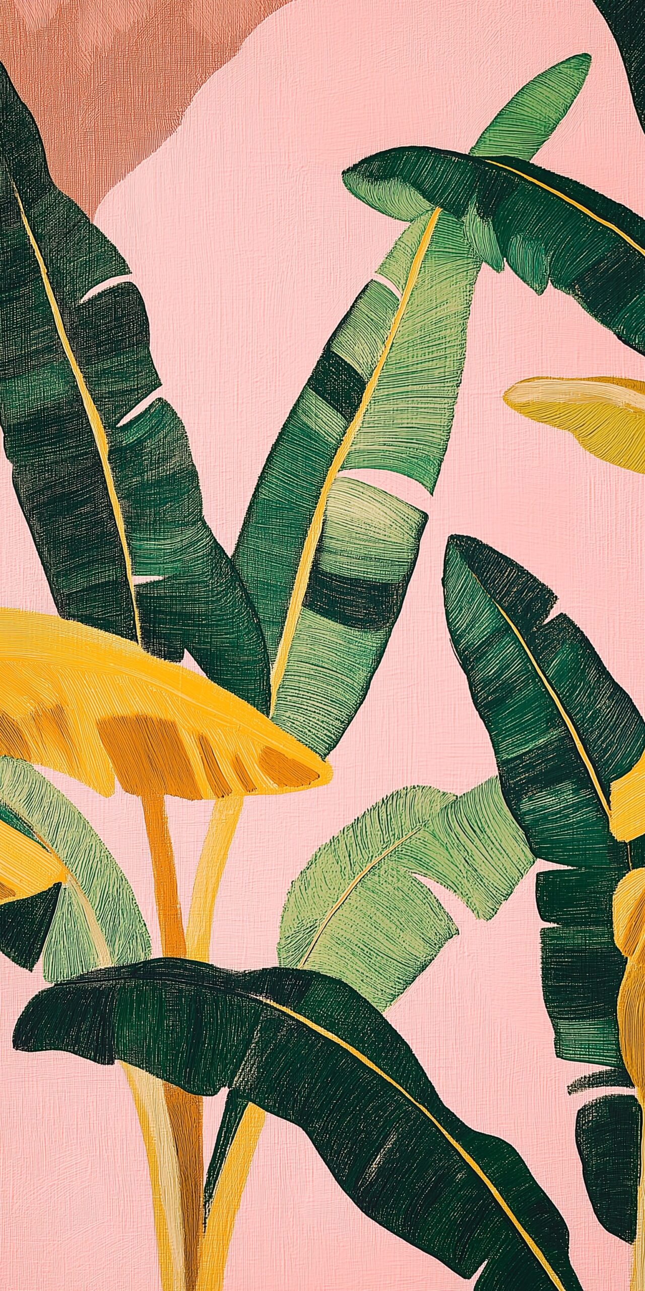 Tropical leaves beach towel • Vivid green and yellow foliage on a soft pink backdrop 1 Tropical leaves beach towel Vivid green and yellow foliage on a soft pink backdrop 1 scaled