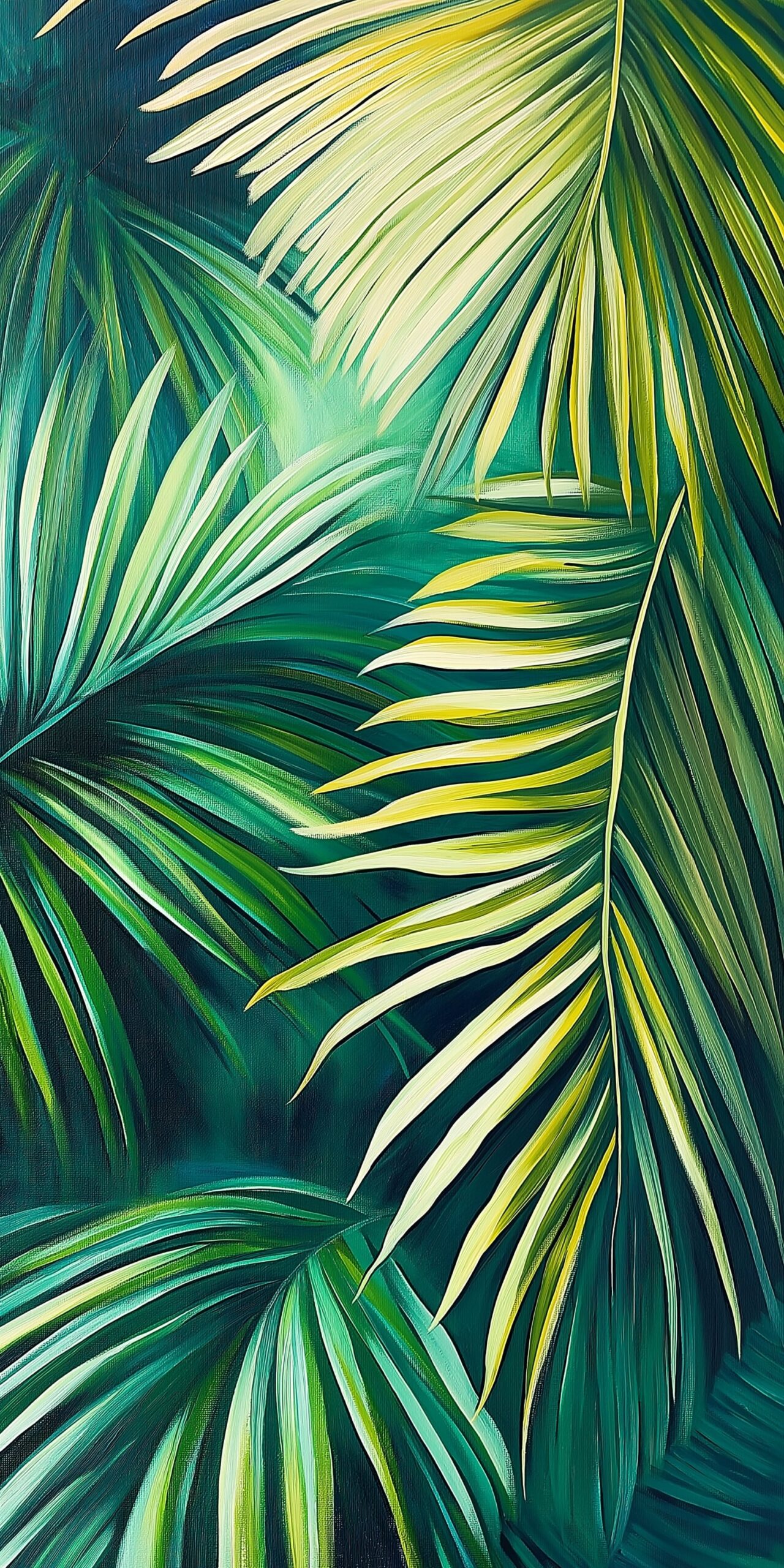 Tropical palm beach towel Lush green and yellow palm fronds 1 scaled