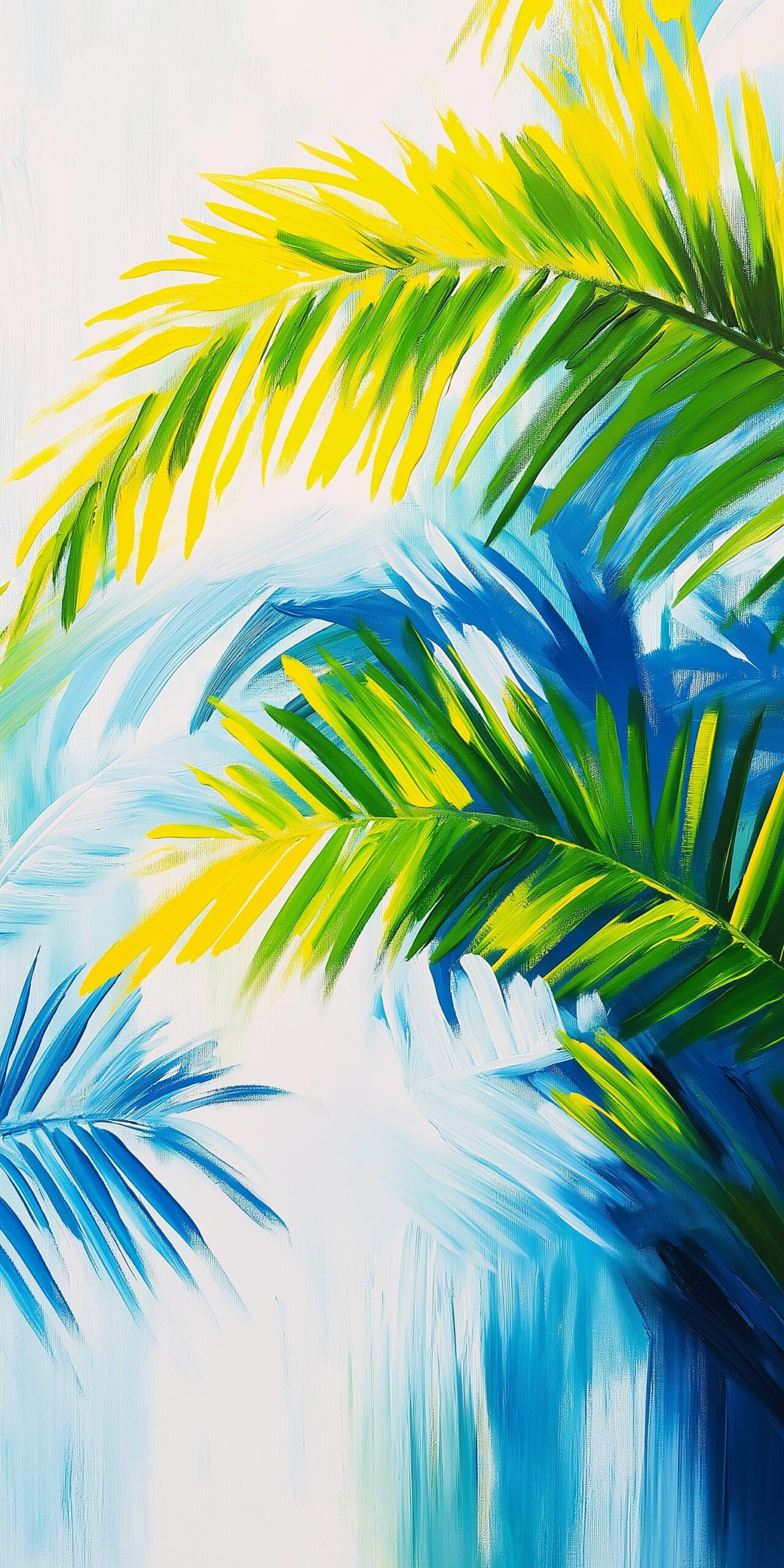 Tropical palm beach towel Vibrant yellow and green palm leaves 1 scaled