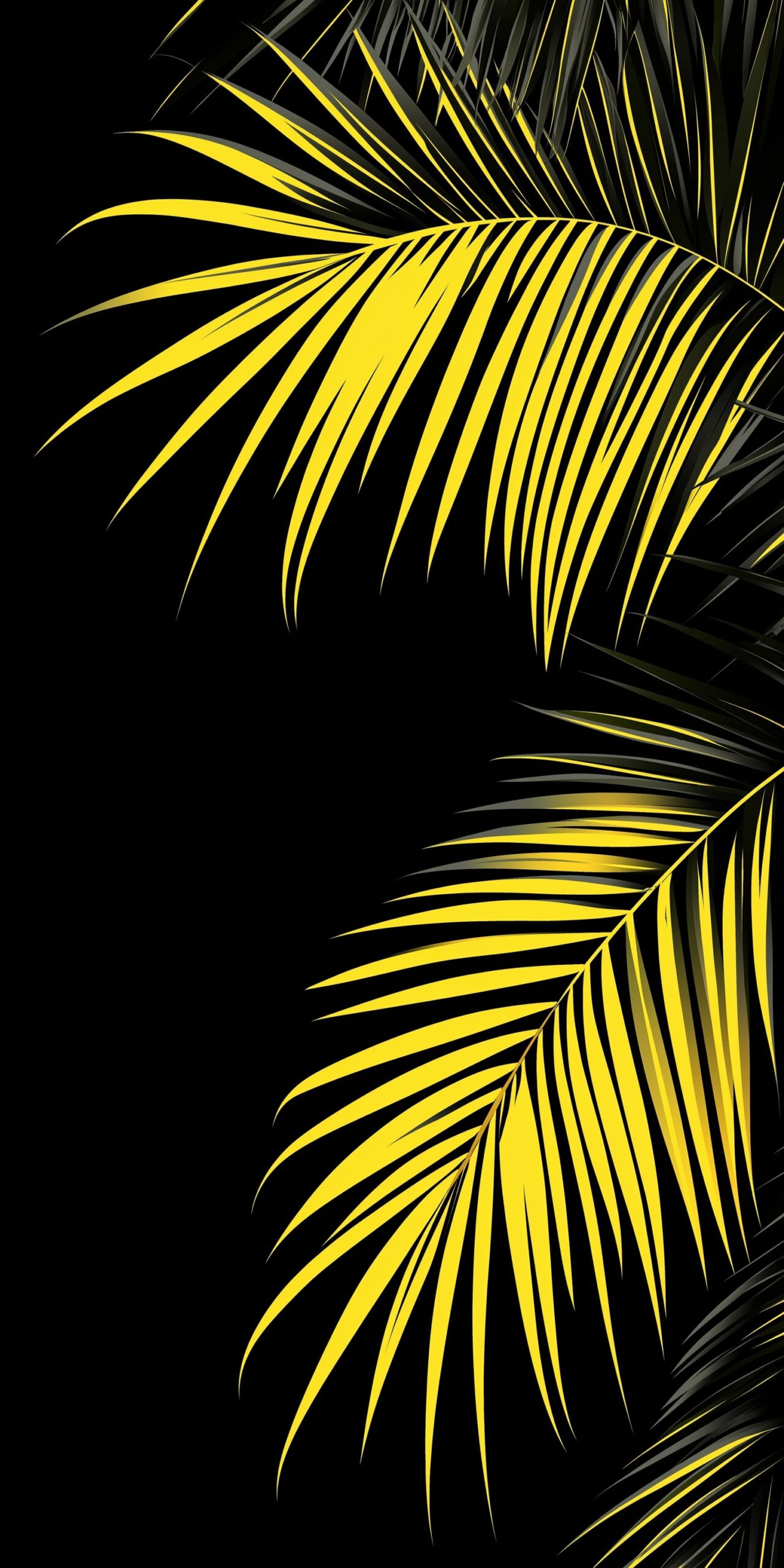 Tropical palm beach towel • Yellow and black palm fronds 1 Tropical palm beach towel Yellow and black palm fronds 1 scaled